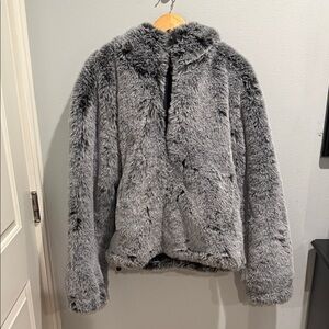 Zara Gray Faux Fur Jacket